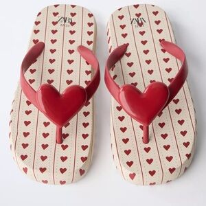 Zara Red Heart Kids Flip Flops